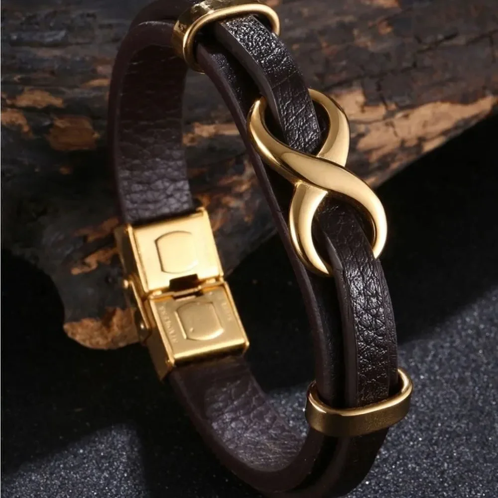 Men Infinity Decor Bracelet PU for Jewelry Gift and for a Stylish Look - Picture 4 of 13